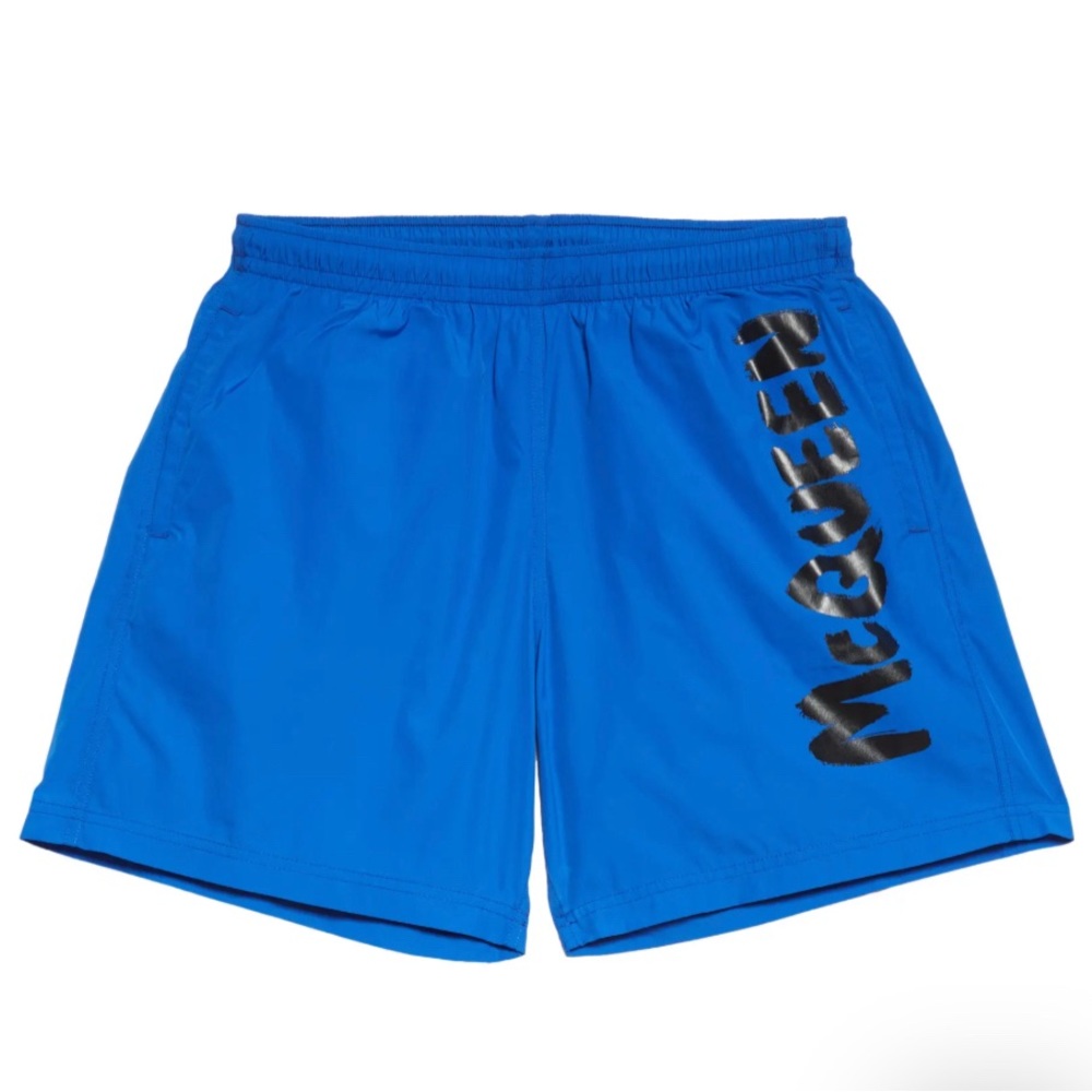 NWT Auth. Alexander MCQUEEN Graffiti Logo Swim Trunks Sz L ITALY - Picture 4 of 15